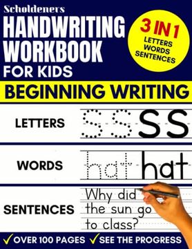 portada Handwriting Workbook for Kids: 3-In-1 Writing Practice Book to Master Letters, Words & Sentences (en Inglés)