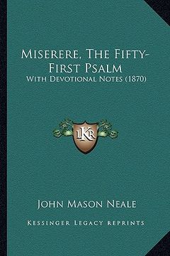 portada miserere, the fifty-first psalm: with devotional notes (1870) (in English)