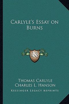 portada carlyle's essay on burns (en Inglés)