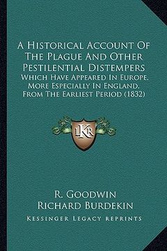 portada a   historical account of the plague and other pestilential distempers: which have appeared in europe, more especially in england, from the earliest p