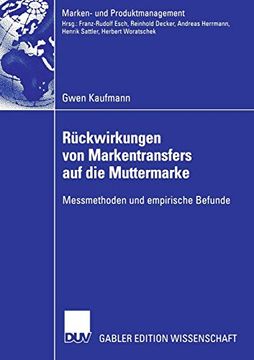 portada Rückwirkungen von Markentransfers auf die Muttermarke: Messmethoden und Empirische Befunde (Marken- und Produktmanagement) 