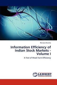 portada information efficiency of indian stock markets - volume i (en Inglés)