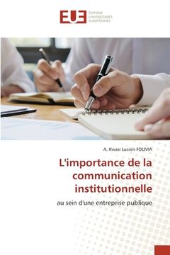 portada L'importance de la communication institutionnelle (in French)