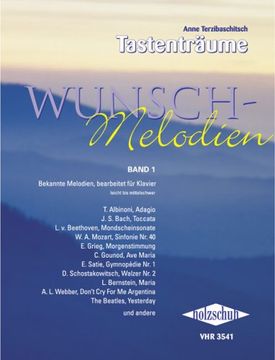 portada Wunsch-Melodien 1: Bekannte Melodien, bearbeitet für Klavier. Leicht bis mittelschwer