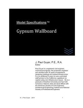portada Model Specifications: Gypsum Wallboard (en Inglés)