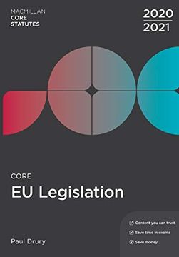 portada Core eu Legislation 2020-21 (Macmillan Core Statutes) (en Inglés)