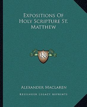 portada expositions of holy scripture st. matthew (en Inglés)