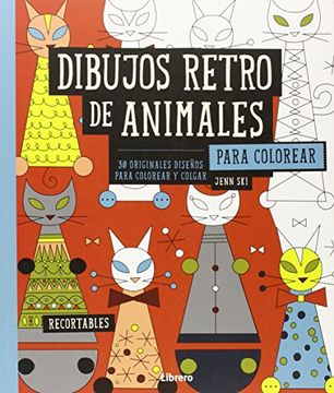 portada Dibujos Retro de Animales Para Colorear - Jean Ski, - Libro Físico