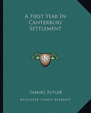portada a first year in canterbury settlement (in English)