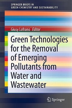 portada green technologies for the removal of emerging pollutants from water and wastewater (in English)
