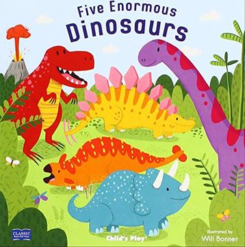 portada Five Enormous Dinosaurs (Classic Books With Holes Board Book) (en Inglés)