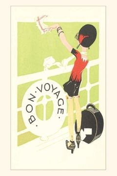 portada Vintage Journal Flapper Waving from Railing Travel Poster (en Inglés)