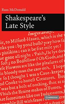portada Shakespeare's Late Style Paperback (en Inglés)