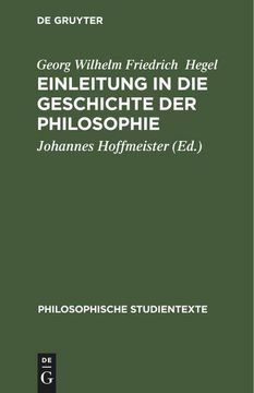 portada Einleitung in die Geschichte der Philosophie 