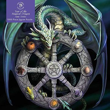 portada Adult Jigsaw Puzzle Anne Stokes: Wheel of the Year: 1000-Piece Jigsaw Puzzles 