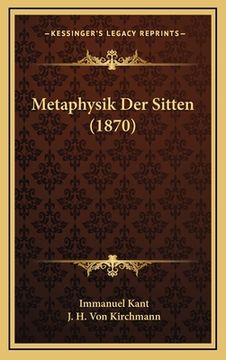 portada Metaphysik Der Sitten (1870) (en Alemán)