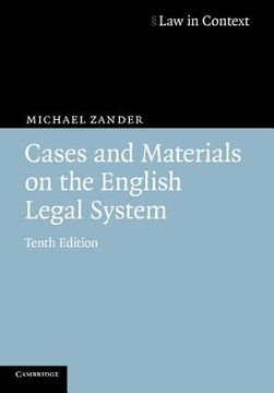 portada Cases and Materials on the English Legal System 10Th Edition Paperback (Law in Context) (en Inglés)