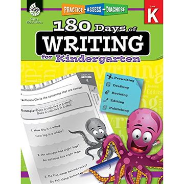 portada 180 Days of Writing for Kindergarten - an Easy-To-Use Kindergarten Writing Workbook to Practice and Improve Writing Skills (180 Days of Practice) (en Inglés)