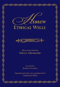 portada hebrew ethical wills (en Inglés)