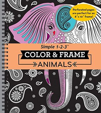 portada Color & Frame - Animals (Adult Coloring Book) (en Inglés)