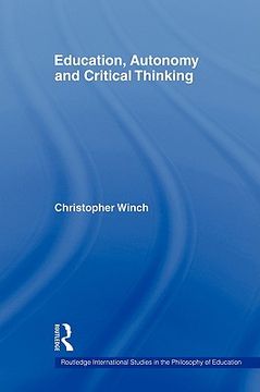 portada education, autonomy and critical thinking (en Inglés)