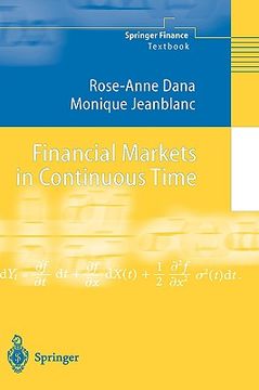 portada financial markets in continuous time (in English)