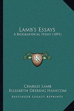 portada lamb's essays: a biographical study (1891) (in English)