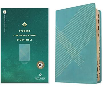 portada Nlt Student Life Application Study Bible, Filament Enabled Edition (Red Letter, Leatherlike, Teal Blue Striped, Indexed) (in English)