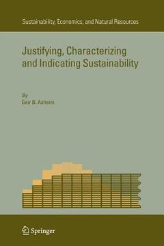 portada justifying, characterizing and indicating sustainability (en Inglés)