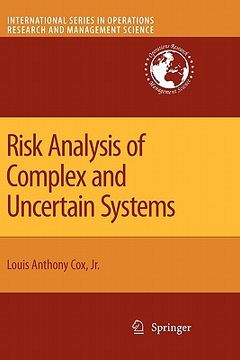portada risk analysis of complex and uncertain systems (en Inglés)