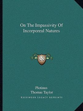 portada on the impassivity of incorporeal natures (en Inglés)