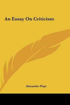 portada an essay on criticism (en Inglés)