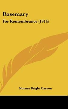 portada rosemary: for remembrance (1914) (en Inglés)