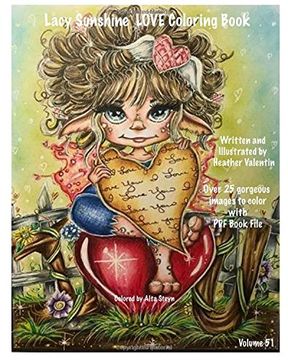 portada Lacy Sunshine Love Coloring Book: Valentine Love Fairies, Sprites, Dragons, Hearts and More Adult Colorng Book All Ages Volume 51 (Lacy Sunshine Coloring Books)