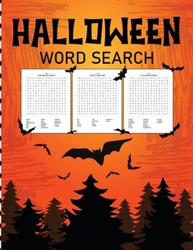 portada Halloween Word Search: Puzzle Activity Book For Kids Ages 5-8 Juvenile Gifts With Key Solution Pages