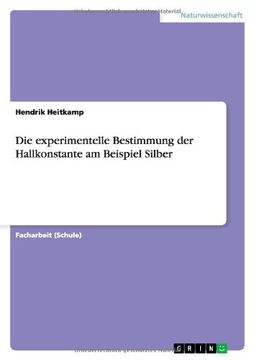 portada Die experimentelle Bestimmung der Hallkonstante am Beispiel Silber (German Edition)