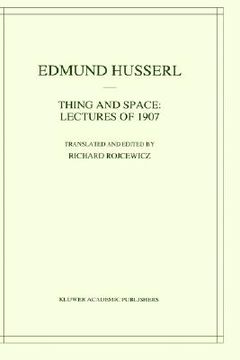 portada thing and space: lectures of 1907 (en Inglés)