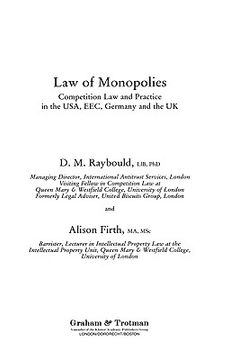 portada law of monopolies (en Inglés)