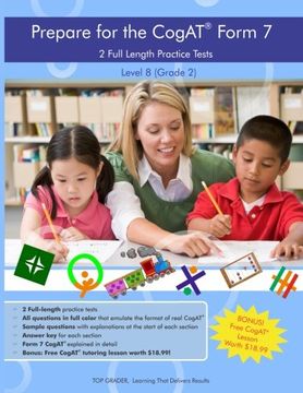 portada Two Full Length Practice Tests for the CoGAT Form 7: For Level 8 (Grade 2) (Volume 3) (en Inglés)