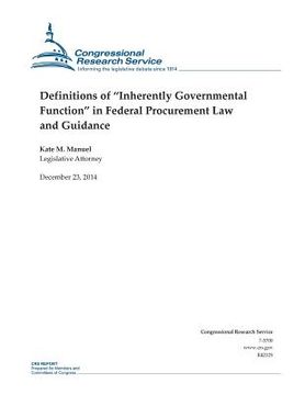 portada Definitions of "Inherently Governmental Function" in Federal Procurement Law and Guidance (in English)