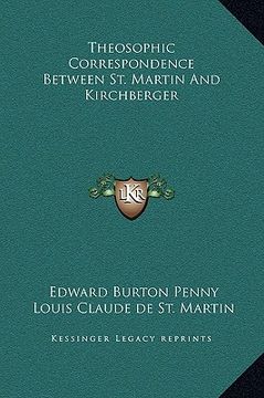 portada theosophic correspondence between st. martin and kirchberger