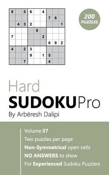 portada Hard Sudoku Pro: Book for Experienced Puzzlers (200 puzzles) Vol. 37 (in English)