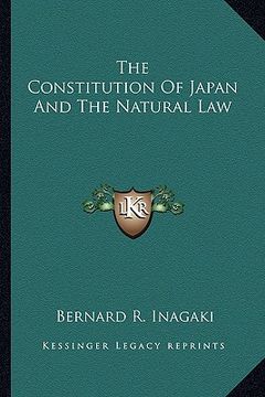 portada the constitution of japan and the natural law (in English)