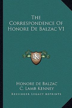 portada the correspondence of honore de balzac v1