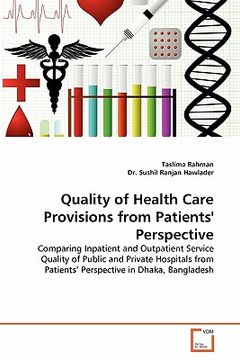 portada quality of health care provisions from patients' perspective (en Inglés)