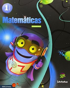 portada Matemáticas 1º (Cuadrícula) Tres Trimestres (Superpixépolis)