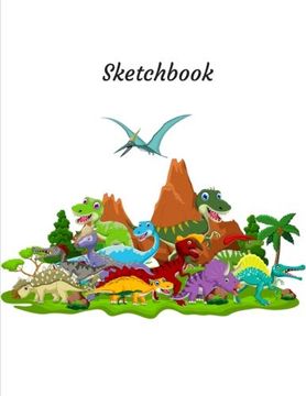 portada Sketchbook: Cute Dinosaur Sketchbook for Children: 100+ Pages of 8. 5 x11 Large Blank Sketch Book for Drawing or Doodling, Sketchpad for Kids, Sketch Book for Teens 