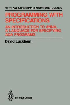 portada programming with specifications: an introduction to anna, a language for specifying ada programs (en Inglés)