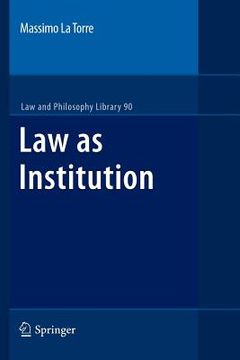 portada law as institution (en Inglés)