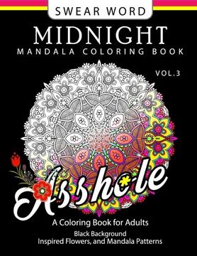 portada Swear Word Midnight Mandala Coloring Book Vol.3: Black pages Background Inspired Flowers and Mandala Patterns (Volume 3)